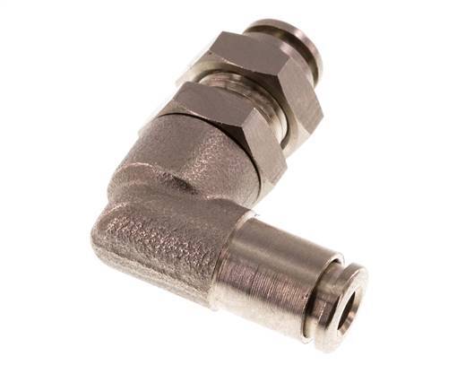 4mm 90deg Elbow Push-in Fitting Brass NBR Bulkhead
