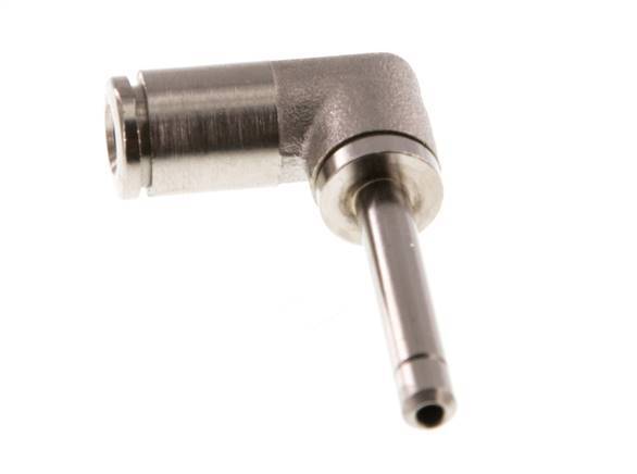 4mm x 4mm 90deg Elbow Push-in Fitting with Plug-in Brass NBR Long Sleeve