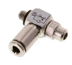 Durchflussregelventil Abgangswinkel 4 mm - M5 Messing Schlitzschraube Banjo