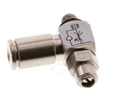Durchflussregelventil Abgangswinkel 4 mm - M5 Messing Schlitzschraube Banjo