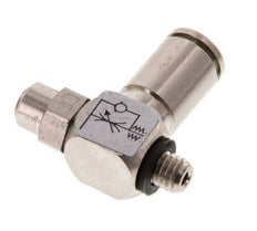 Durchflussregelventil Abgangswinkel 4 mm - M5 Messing Schlitzschraube Banjo