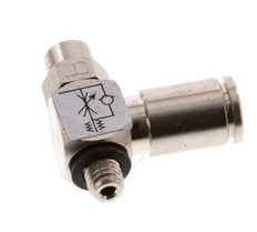 Durchflussregelventil Abgangswinkel 4 mm - M5 Messing Schlitzschraube Banjo