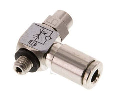 Durchflussregelventil Abgangswinkel 4 mm - M5 Messing Schlitzschraube Banjo