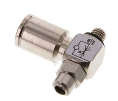 Flow Control Valve Meter-Out Elbow 6 mm - M5 Brass Slotted Screw Banjo