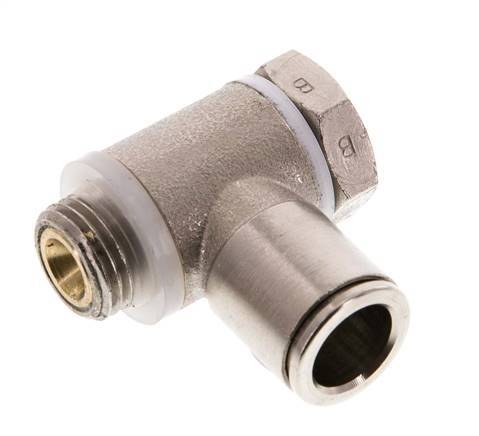 Durchfluss-Regelventil Meter-Out-Winkelstück 10 mm - G1/4'' Messing Schlitzschraube Banjo