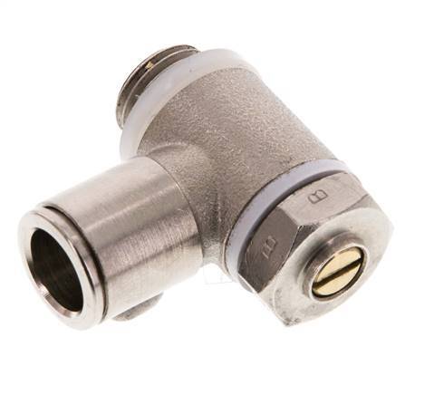 Durchfluss-Regelventil Meter-Out-Winkelstück 10 mm - G1/4'' Messing Schlitzschraube Banjo
