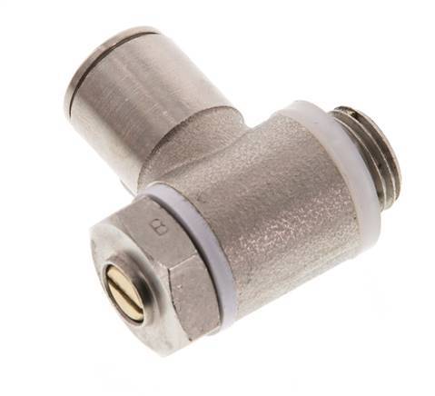 Durchfluss-Regelventil Meter-Out-Winkelstück 10 mm - G1/4'' Messing Schlitzschraube Banjo