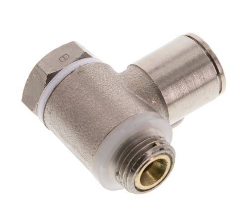 Durchfluss-Regelventil Meter-Out-Winkelstück 10 mm - G1/4'' Messing Schlitzschraube Banjo