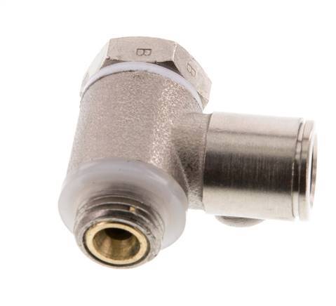Durchfluss-Regelventil Meter-Out-Winkelstück 10 mm - G1/4'' Messing Schlitzschraube Banjo