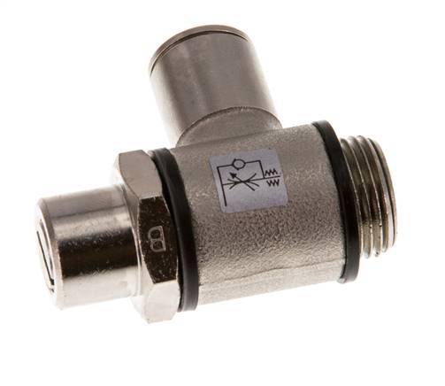 Flow Control Valve Meter-Out Elbow 10 mm - G3/8'' Brass Slotted Screw Banjo