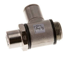 Flow Control Valve Meter-Out Elbow 10 mm - G3/8'' Brass Slotted Screw Banjo