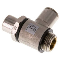 Flow Control Valve Meter-Out Elbow 10 mm - G3/8'' Brass Slotted Screw Banjo