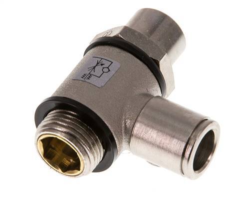 Durchflussregelventil Abgangswinkel 10 mm - G3/8'' Messing Schlitzschraube Banjo