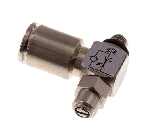 Flow Control Valve Meter-In Elbow 6 mm - M5 Brass Slotted Screw Banjo