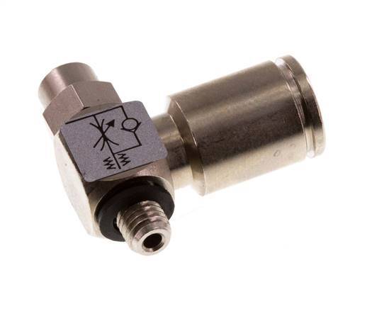 Durchflussregelventil Meter-In-Winkelstück 6 mm - M5 Messing Schlitzschraube Banjo