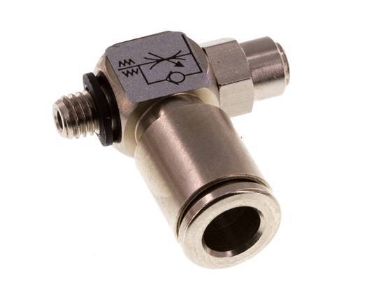 Durchflussregelventil Meter-In-Winkelstück 6 mm - M5 Messing Schlitzschraube Banjo