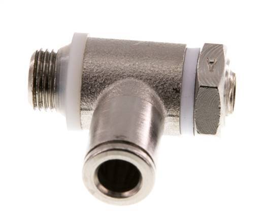 Durchflussregelventil Meter-In-Winkelstück 6 mm - G1/8'' Messing Schlitzschraube Banjo