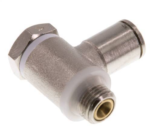 Durchflussregelventil Meter-In-Winkelstück 6 mm - G1/8'' Messing Schlitzschraube Banjo