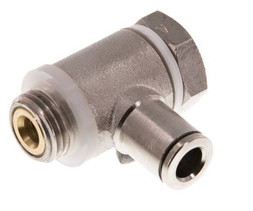 Flow Control Valve Meter-In Elbow 6 mm - G1/4'' Brass Slotted Screw Banjo