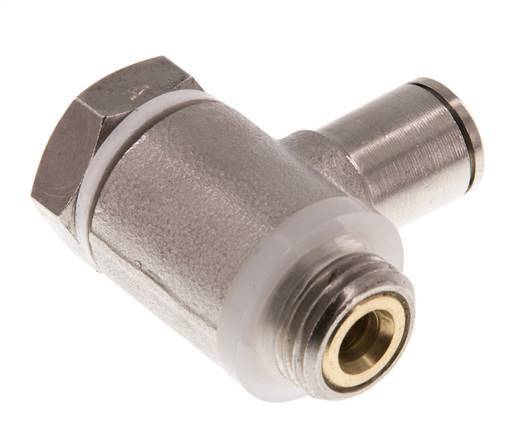 Durchflussregelventil Meter-In-Winkelstück 6 mm - G1/4'' Messing Schlitzschraube Banjo