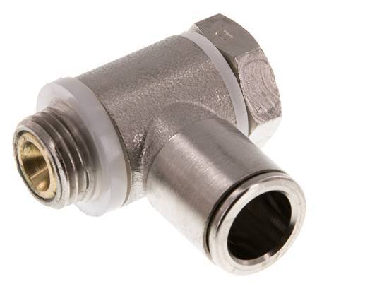 Flow Control Valve Meter-In Elbow 10 mm - G1/4'' Brass Slotted Screw Banjo
