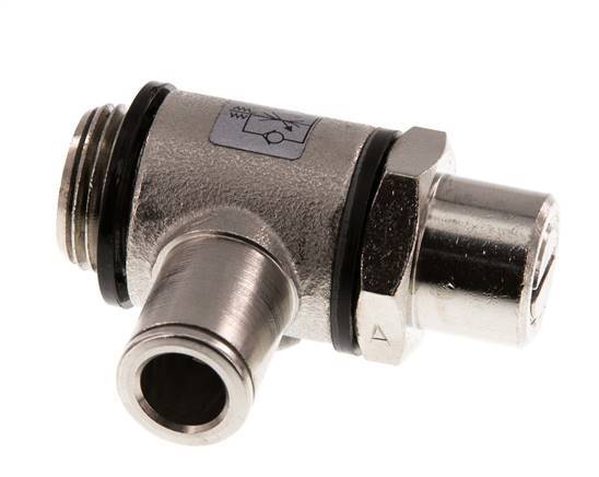 Flow Control Valve Meter-In Elbow 8 mm - G3/8'' Brass Slotted Screw Banjo