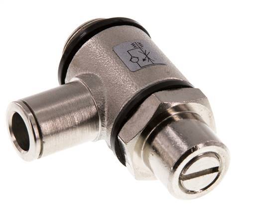 Durchflussregelventil Meter-In-Winkelstück 8 mm - G3/8'' Messing Schlitzschraube Banjo