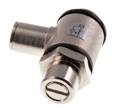 Durchflussregelventil Meter-In-Winkelstück 8 mm - G3/8'' Messing Schlitzschraube Banjo