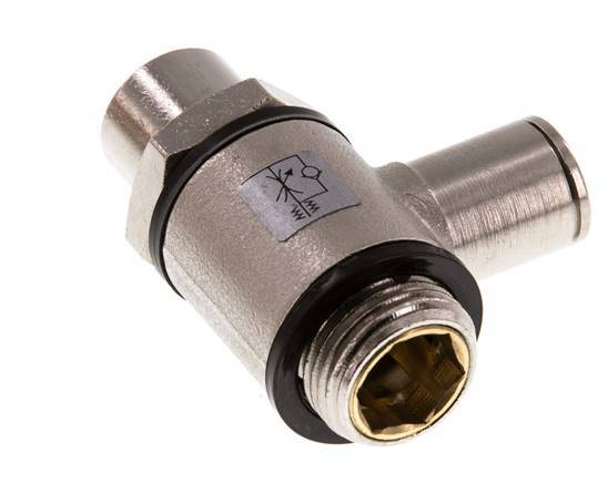 Durchflussregelventil Meter-In-Winkelstück 8 mm - G3/8'' Messing Schlitzschraube Banjo