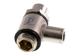 Durchflussregelventil Meter-In-Winkelstück 8 mm - G3/8'' Messing Schlitzschraube Banjo