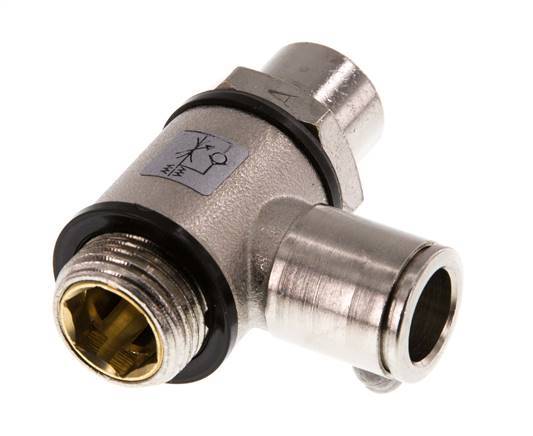 Flow Control Valve Meter-In Elbow 10 mm - G3/8'' Brass Slotted Screw Banjo