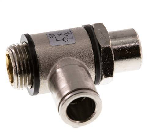 Durchflussregelventil Meter-In-Winkelstück 10 mm - G3/8'' Messing Schlitzschraube Banjo