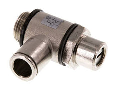 Durchflussregelventil Meter-In-Winkelstück 10 mm - G3/8'' Messing Schlitzschraube Banjo