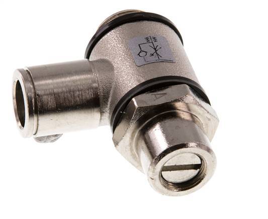 Durchflussregelventil Meter-In-Winkelstück 10 mm - G3/8'' Messing Schlitzschraube Banjo