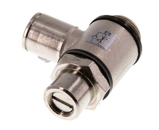 Durchflussregelventil Meter-In-Winkelstück 10 mm - G3/8'' Messing Schlitzschraube Banjo