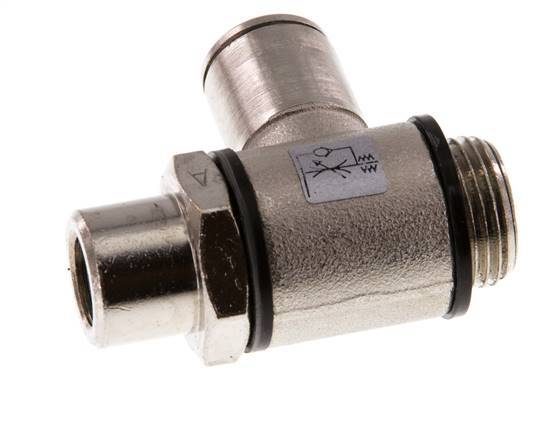 Durchflussregelventil Meter-In-Winkelstück 10 mm - G3/8'' Messing Schlitzschraube Banjo