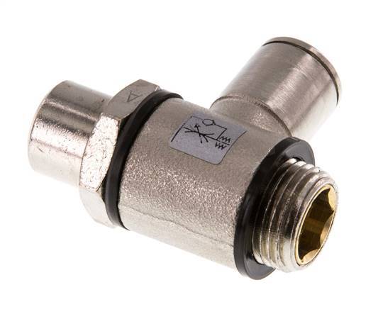 Durchflussregelventil Meter-In-Winkelstück 10 mm - G3/8'' Messing Schlitzschraube Banjo