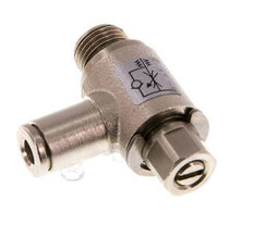 Durchflussregelventil Abgangswinkel 4 mm - G1/8'' Messing Schlitzschraube