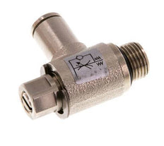 Durchflussregelventil Abgangswinkel 4 mm - G1/8'' Messing Schlitzschraube