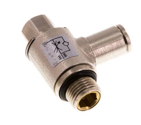 Durchflussregelventil Abgangswinkel 4 mm - G1/8'' Messing Schlitzschraube