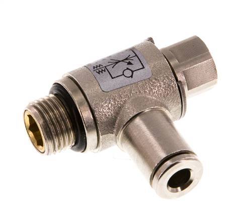 Durchflussregelventil Abgangswinkel 4 mm - G1/8'' Messing Schlitzschraube
