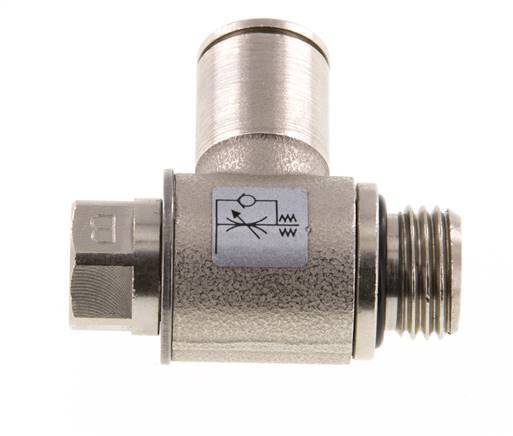 Durchflussregelventil Abgangswinkel 8 mm - G1/4'' Messing Schlitzschraube