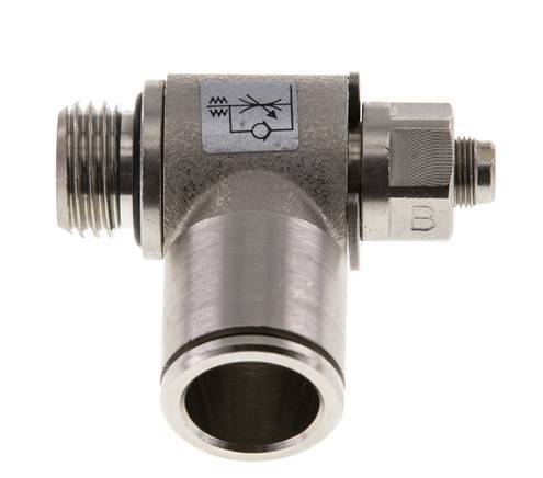 Flow Control Valve Meter-Out Elbow 12 mm - G1/4'' Brass Slotted Screw