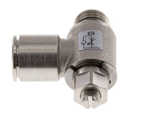 Flow Control Valve Meter-Out Elbow 12 mm - G1/4'' Brass Slotted Screw