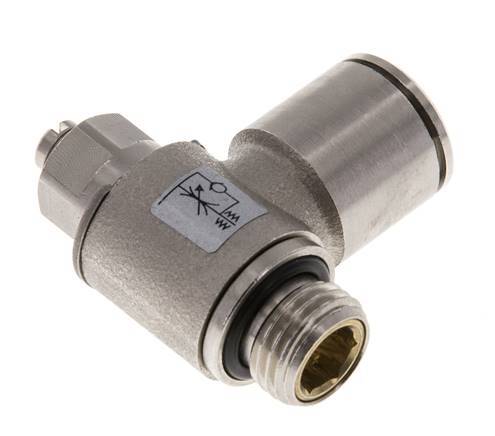 Durchflussregelventil Abgangswinkel 12 mm - G1/4'' Messing Schlitzschraube