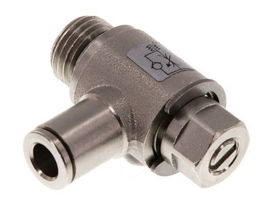 Durchflussregelventil Meter-In-Winkelstück 6 mm - G1/4'' Messing Schlitzschraube