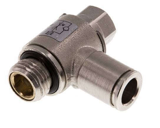 Flow Control Valve Meter-In Elbow 8 mm - G1/4'' Brass Slotted Screw