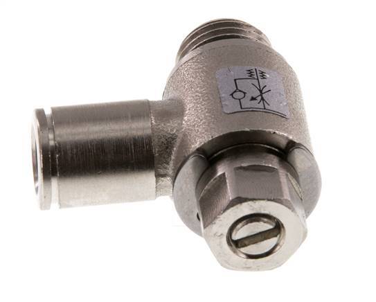 Durchflussregelventil Meter-In-Winkelstück 8 mm - G1/4'' Messing Schlitzschraube