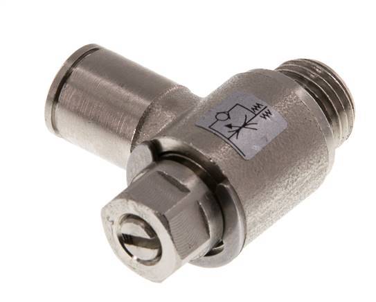 Durchflussregelventil Meter-In-Winkelstück 8 mm - G1/4'' Messing Schlitzschraube