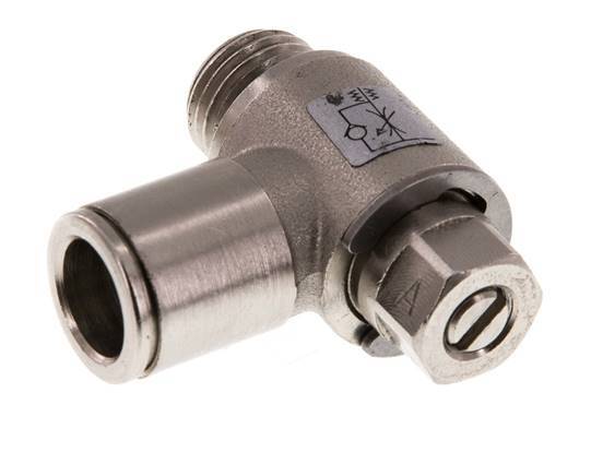Flow Control Valve Meter-In Elbow 10 mm - G1/4'' Brass Slotted Screw